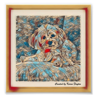 Creative Mosaic Image of a Morkie "Copper" Fotodruck