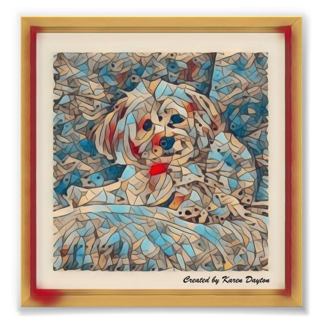 Creative Mosaic Image of a Morkie "Copper" Fotodruck (Vorne)