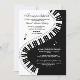 Creative Musicians Piano Keys Wedding Accommodatio Einladung