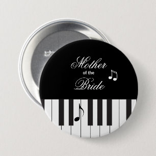 Creative Musicians Piano Keys Wedding Button
