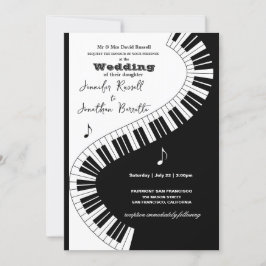 Creative Musicians Piano Keys Wedding Einladung
