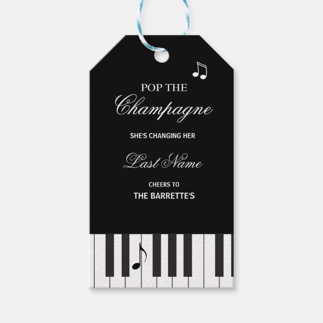 Creative Musicians Piano Keys Wedding Geschenkanhänger (Vorderseite)