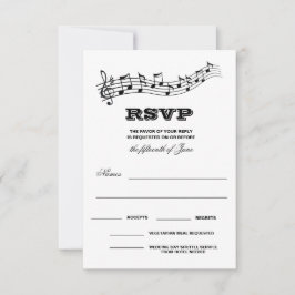 Creative Musicians Piano Keys Wedding RSVP Karte
