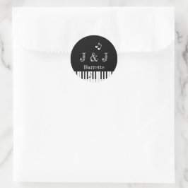 Creative Musicians Piano Keys Wedding Stickers