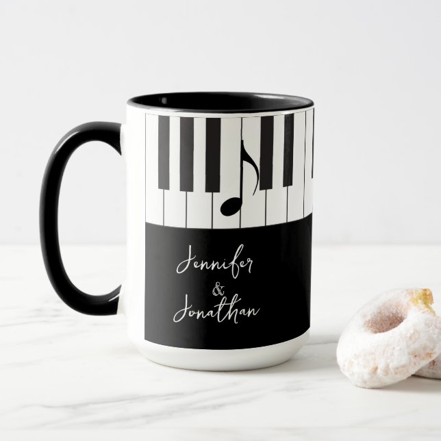 Creative Musicians Piano Keys Wedding Tasse (Mit Donut)