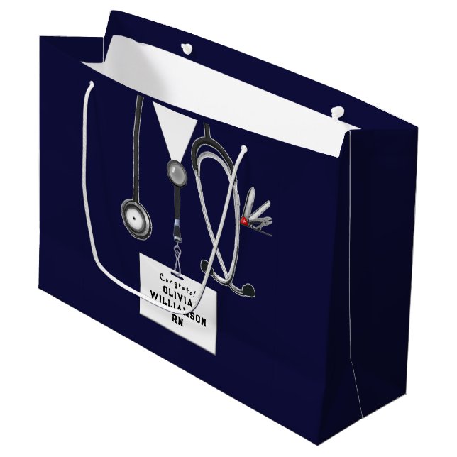 Creative Nurse Graduation Large Gift Bag Große Geschenktüte (Vorderseite Schrägansicht)