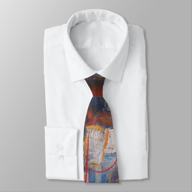Creative Original Orange Red Blue Abstrakt Modern Krawatte (Gebunden)