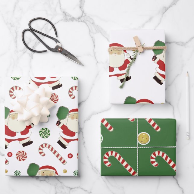 Creative Pickleball Weihnachtsgeschenk Geschenkpapier Set (Vorderseite)