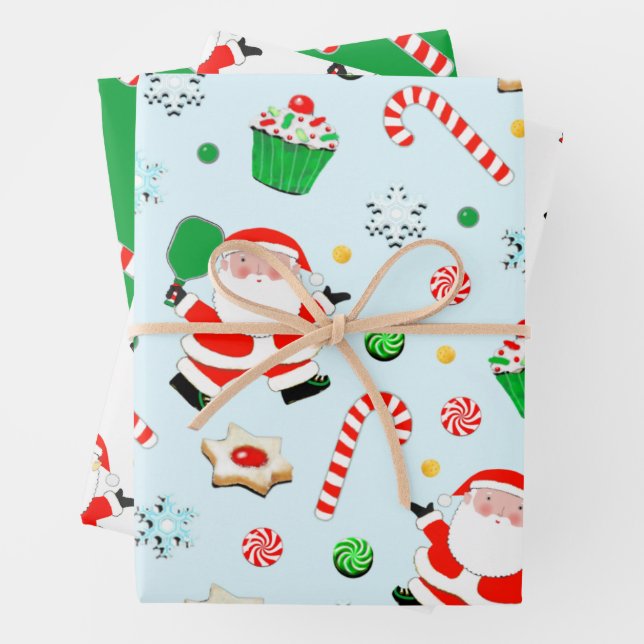 Creative Pickleball Weihnachtsgeschenk Geschenkpapier Set (Beispiel)