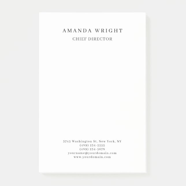 Creative Plain Simple White Attractive Stylish Post-it Klebezettel (Vorderseite)