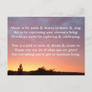 Creative Postcard 1g - Kunst & Motivierend Aufnahm Postkarte