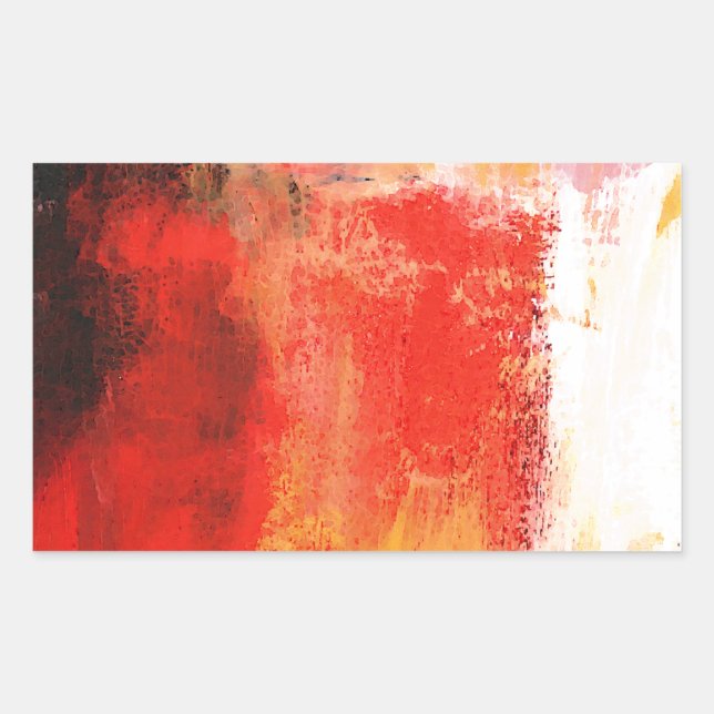 Creative Red Abstrakt Rechteckiger Aufkleber (Vorderseite)