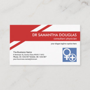 Creative Red Geometric Layers Healthcare Medical Visitenkarte