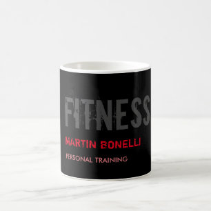 Creative Retro Black Gray Dynamic Personal Trainer Kaffeetasse