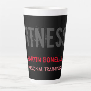 Creative Retro Black Gray Dynamic Personal Trainer Milchtasse