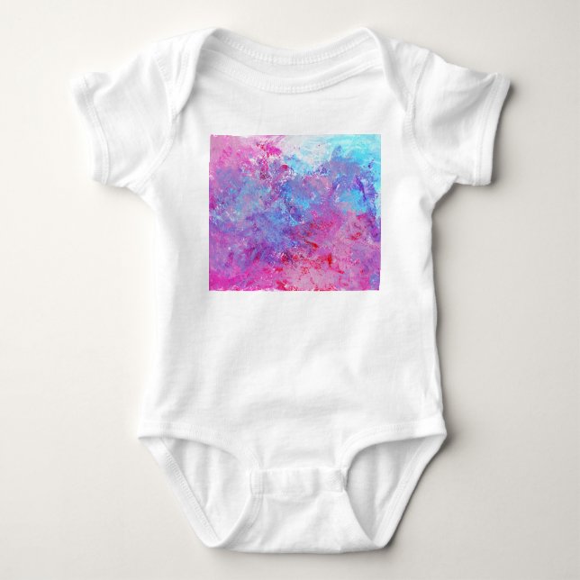 Creative rosa-blaue Textur, Farbblöcke. Baby Strampler (Vorderseite)