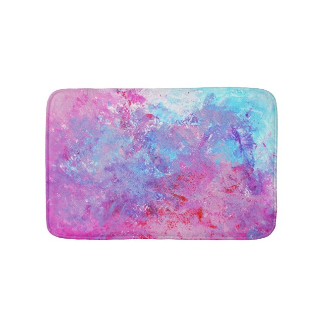 Creative rosa-blaue Textur, Farbblöcke. Badematte (Vorderseite)