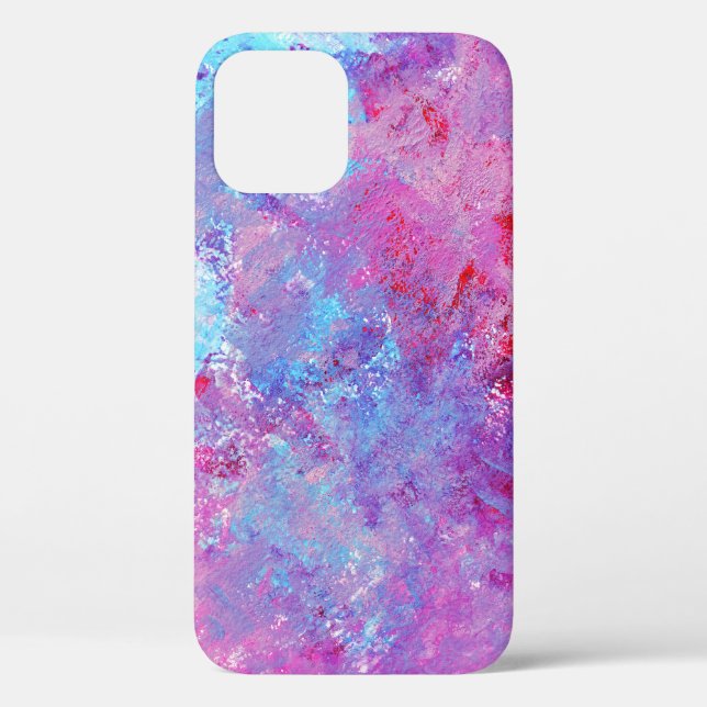 Creative rosa-blaue Textur, Farbblöcke. Case-Mate iPhone Hülle (Rückseite)