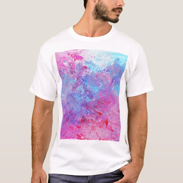 Creative rosa-blaue Textur, Farbblöcke. T-Shirt (Vorderseite)