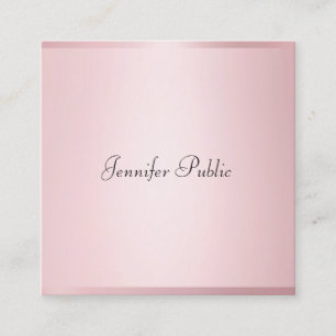 Creative Rose Gold Moderne handgeschriebene Vorlag Quadratische Visitenkarte