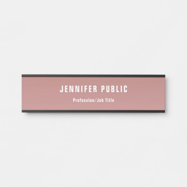 Creative Rose Gold Moderne Vorlage Elegant Türschild (Vorderseite )