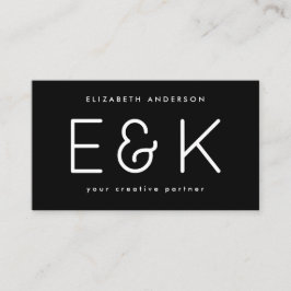 Creative Script Bold Big Monogram Modern Simple Visitenkarte