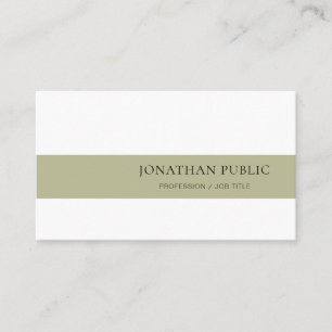 Creative Simple Design Green White Schlicht Trendy Visitenkarte