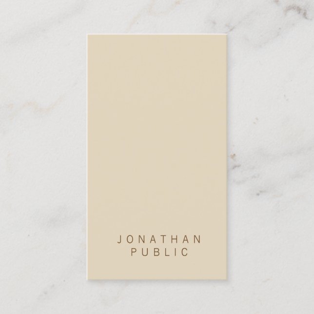 Creative Simple Modern Elegante Beige Coole Vorlag Visitenkarte (Vorderseite)