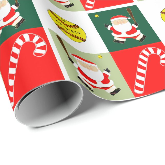 Creative Softball Holiday Geschenkpapier (Rolleneckpunkt)