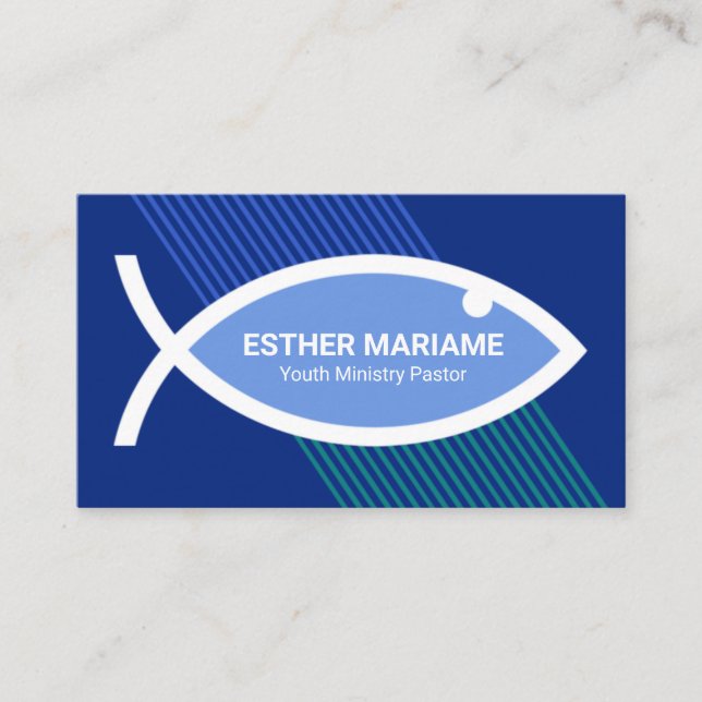 Creative Stylish Christlich Ichthus Fish Ministry Visitenkarte (Vorderseite)