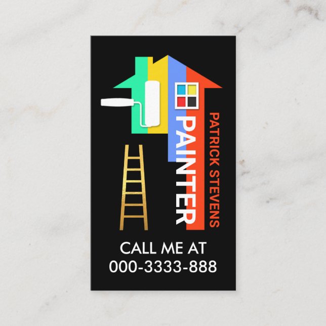 Creative Stylish Colorful Zuhause Painting Visitenkarte (Vorderseite)