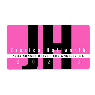 Creative Unique Modern   Rosa Schwarz-weiße Adress