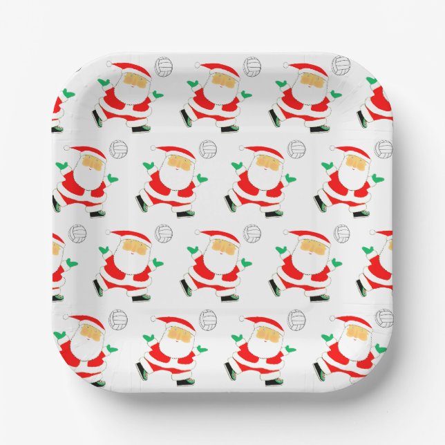 Creative Volleyball Weihnachtsfeier Pappteller (Vorderseite)