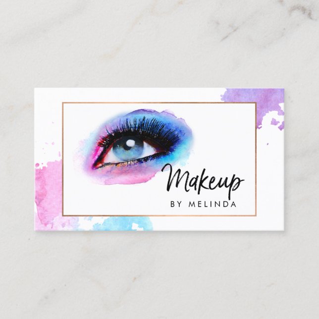 Creative Watercolor Eye Makeup Künstler Visitenkarte (Vorderseite)