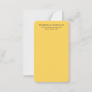 Creative Yellow Color Schlicht Elegant Einfach Mitteilungskarte