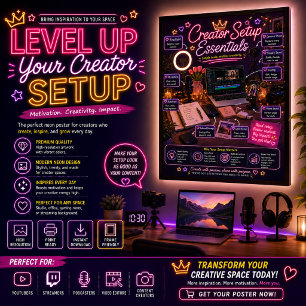 Creator Setup Essentials Neon Poster