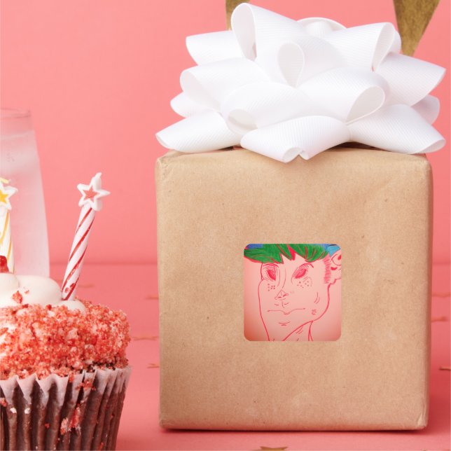 Creature Features Animation Square Stickers (Fête)