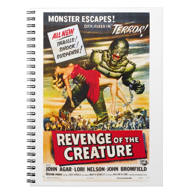 Creature Monster Vintage Style Movie Poster  Notizblock (Vorderseite)