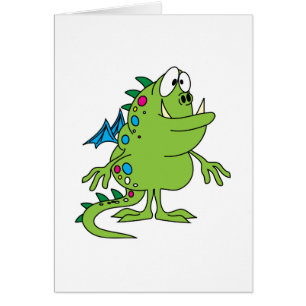 créature monstre de dragon vert mignon