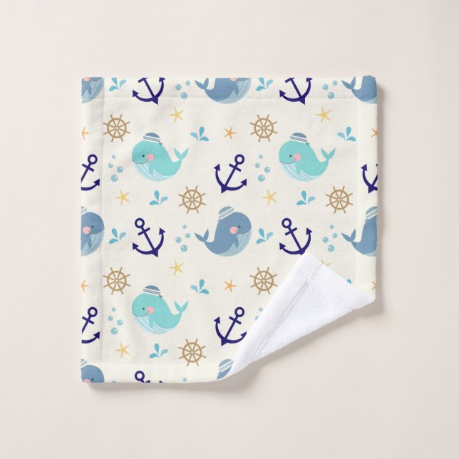 Créatures de la mer Pastel - Design de linge migno (Gant de toilette)