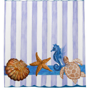 Créatures marines nautiques Rideau de douche