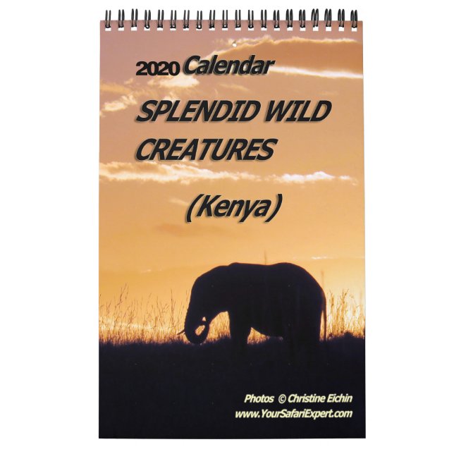 CRÉATURES SAUVAGES SPLENDIDES - Calendrier KENYA ( (Protection)