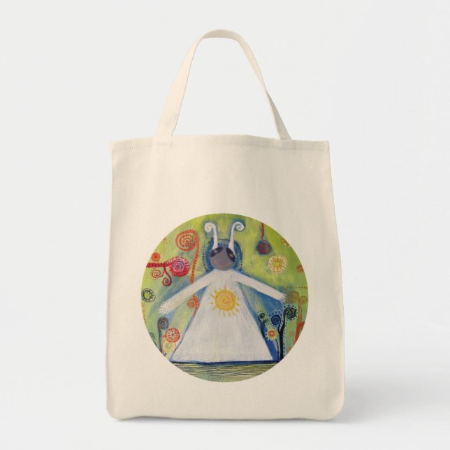Creauture souriante Hug Sac fourre-tout d'art Abst (Devant)