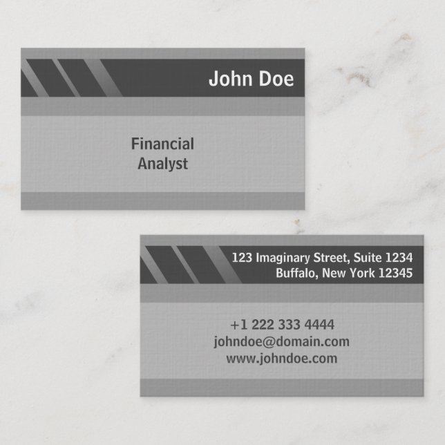 "Credit Card Style Business Card No.8" Visitenkarte (Vorne/Hinten)