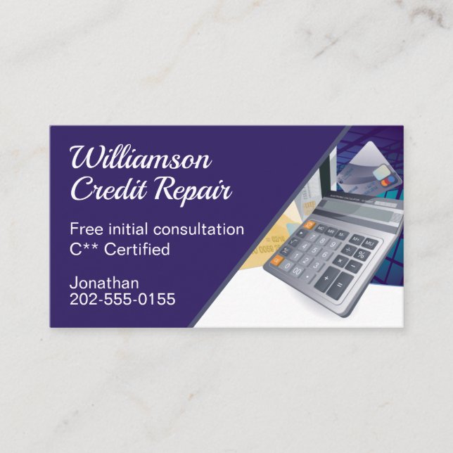 Credit Repair Financial Management Finance Visitenkarte (Vorderseite)