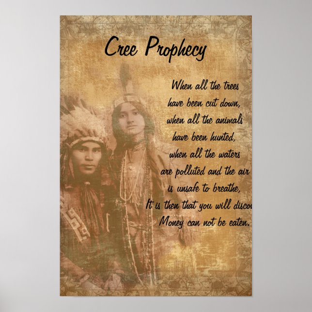 Cree Prophy Native Amerikanische Ureinwohner Paar Poster (Vorne)