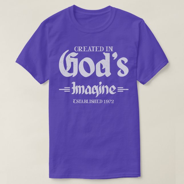 Créée en 1972 t-shirts Created In Gods Image 50 (Design devant)