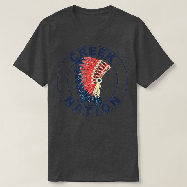 Creek Nation Headdress Proud Native American Creek T-Shirt (Design vorne)