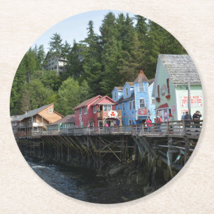 Creek Street in Ketchikan Runder Pappuntersetzer