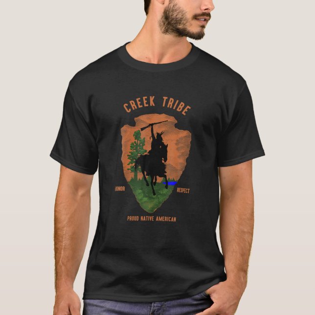 Creek Tribe Native Amerikanische Ureinwohner Vinta T-Shirt (Vorderseite)